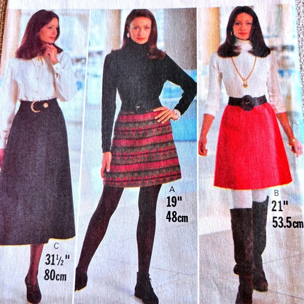 Butterick 3567 90s Minimalist A-Line Skirts 18-20-22 Preppy Dark Academia Retro